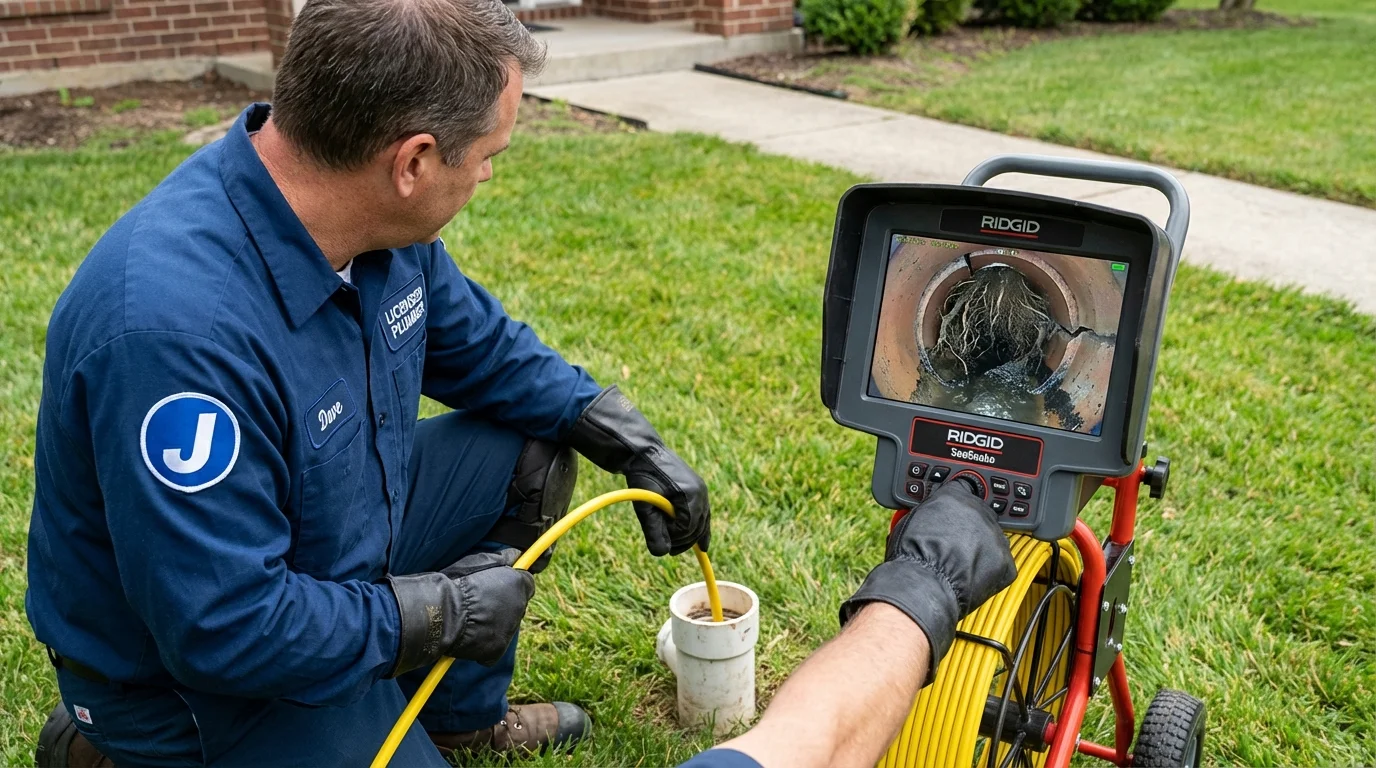 Sewer camera inspection being performed by Johns Plumbing LLC in Glendive