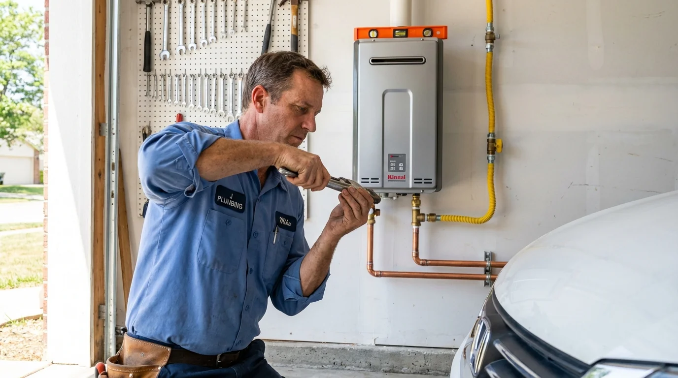 Tankless water heater installation by a Johns Plumbing LLC plumber in Glendive